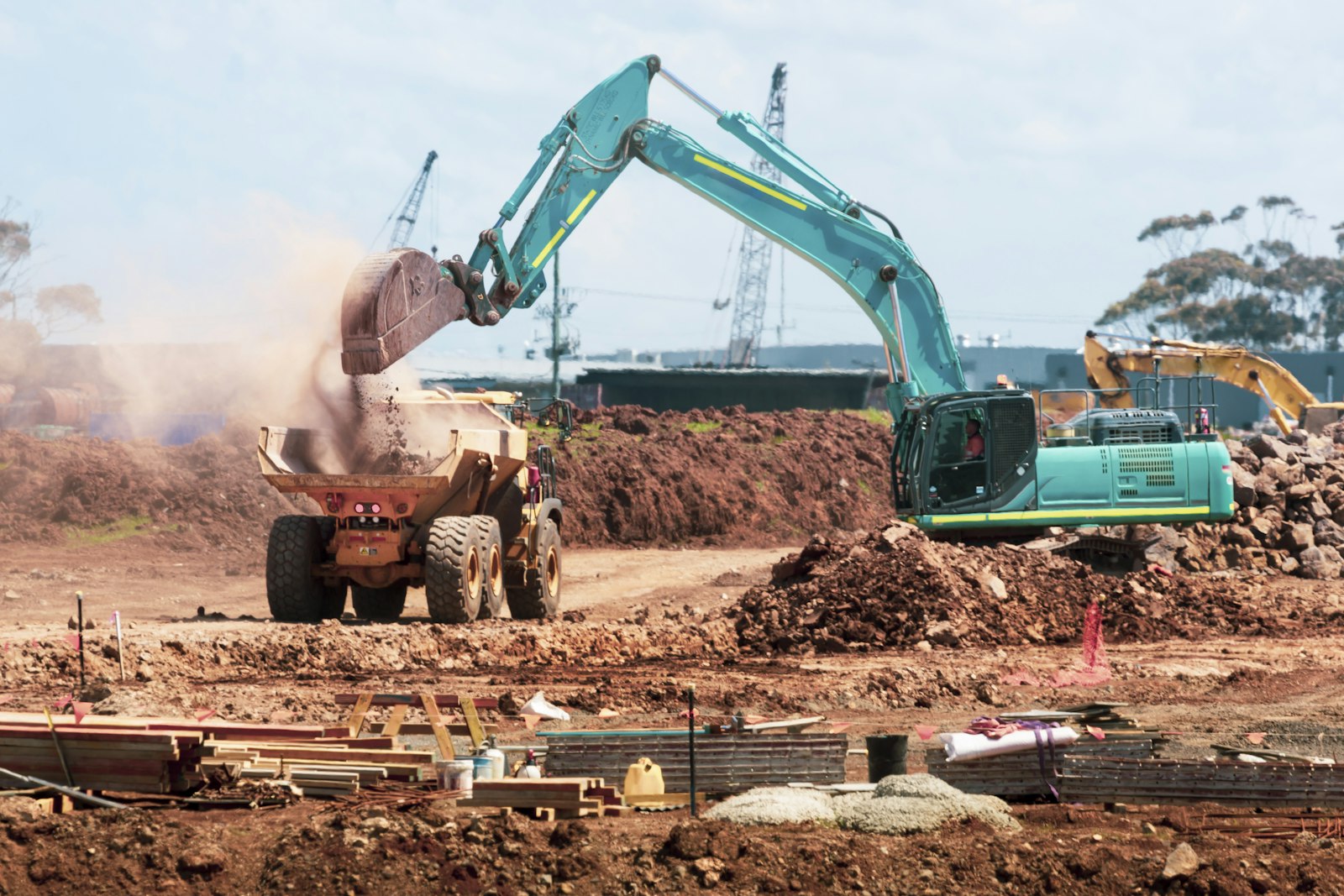 Cold milling machine removing asphalt